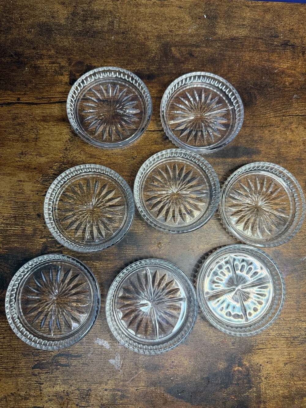 Princess House Highlights Lead Crystal Drink Coasters - Set of 8
